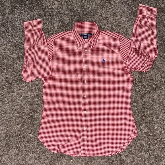 Vintage 90s Ralph Lauren Sport Checked Button Down Polo Shirt - Picture 2 of 5